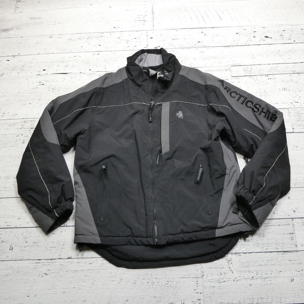 Legendary Whitetail Arctic Shield Jacket Mens L Black Gray Insulated Zip Pockets - Picture 2 of 10